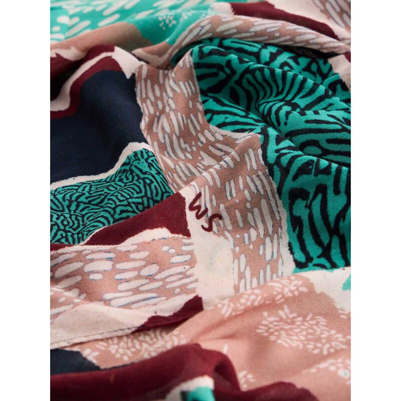 White Stuff Abstract Patchwork Scarf image number 1